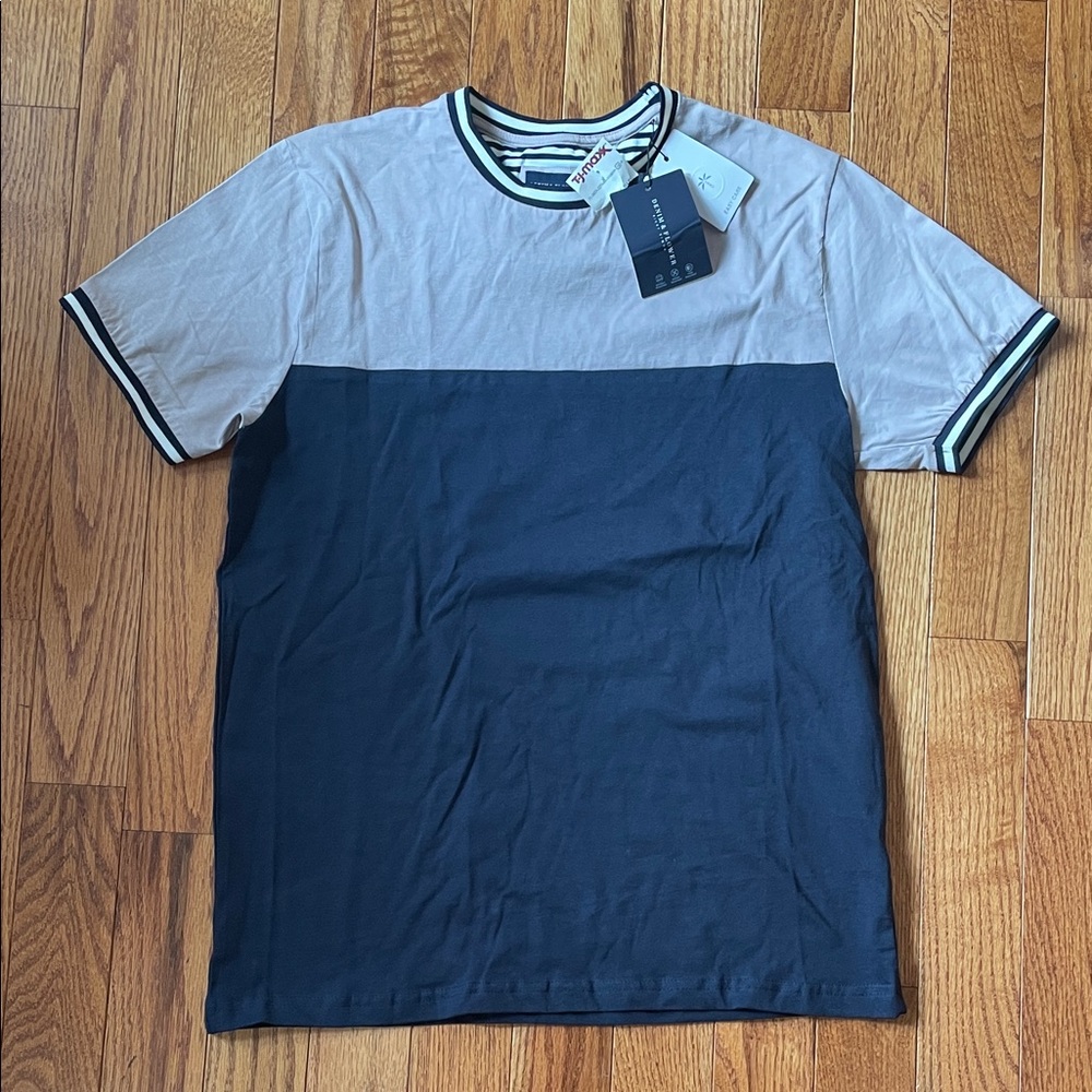 Denim & Flower Men's Navy and Gray Short Sleeve Tee